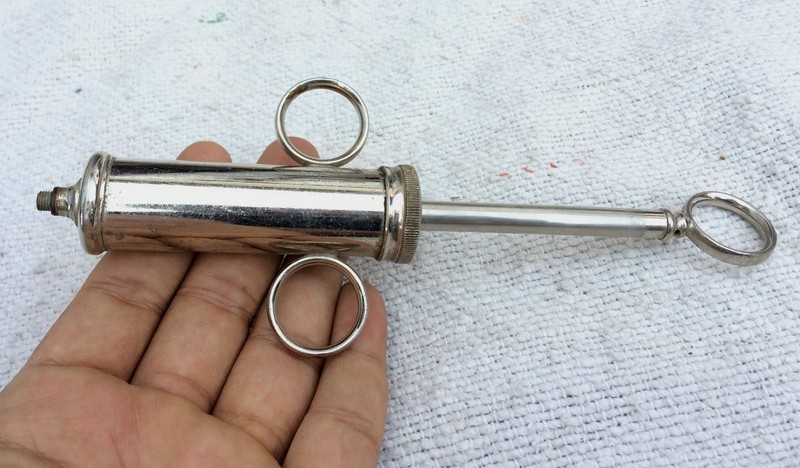 Vintage WHO World Health Organisation Medical Injecting Pump Syringe Rare I369
