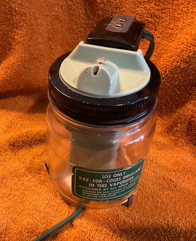 Vintage Working KAZ Electric Vaporizer Collectible Glass Green Porcelain