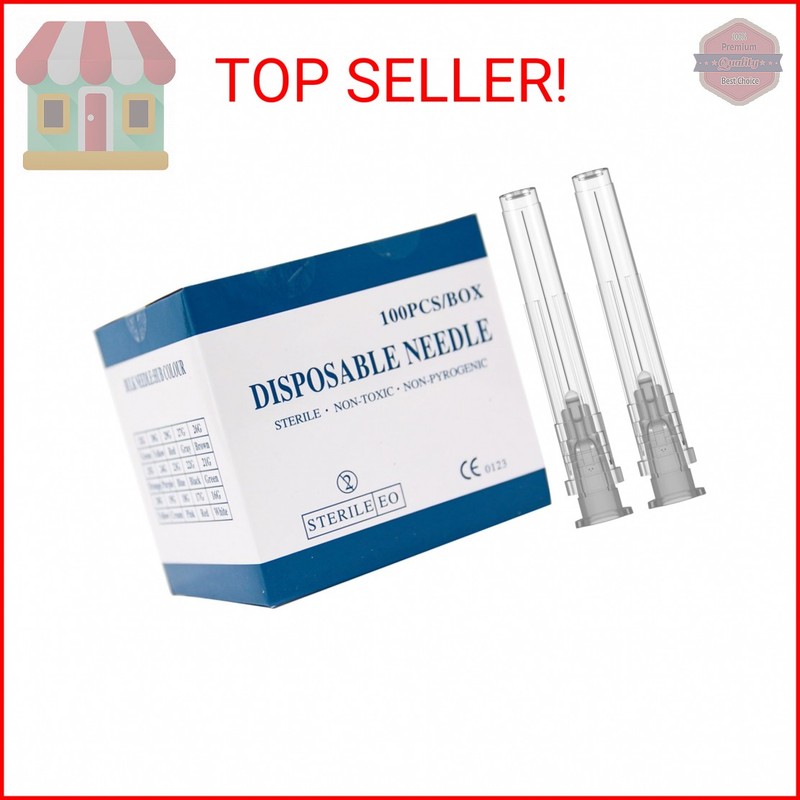 27 Gauge 1 Inch Needle,100 Pcs Luer Lock Needles,Individually Sealed Packages (2