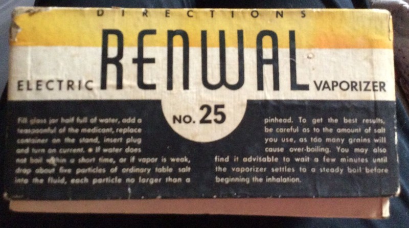 Renwal Electric Vaporizer No. 25 With Steam Hood Feature Vintage Collectible 193 gallery