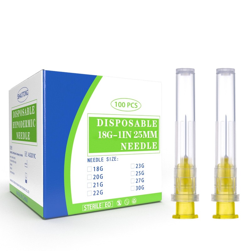 100 Pack 30 Gauge 1/2 inch Disposable Needles with Caps for Industrial…