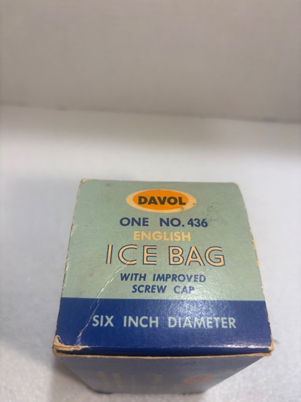 vintage DAVOL quality ICE BAG, with original box, great graphics & colors gallery