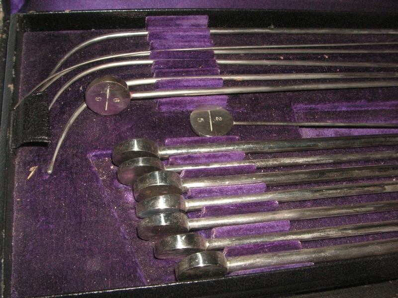 OLD, 1800'S SURGICAL, GYNECOLOGICAL SET, URETHRA PROBE RODS, MAW, LONDON gallery