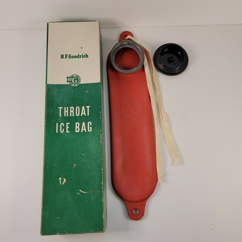 Vintage B F Goodrich Red Rubber Throat Ice Bag #40 In Original Box Includes Tie gallery