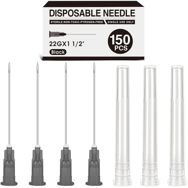 150 Pack 22 Ga 1.5 Inch Luer Lock,Lab Accessories, Industrial 22