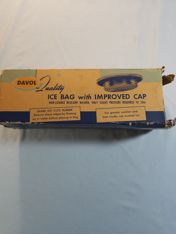 Vintage Davol Quality English Ice Bag 439 Medium/ 9"D. Original Box Made in USA gallery