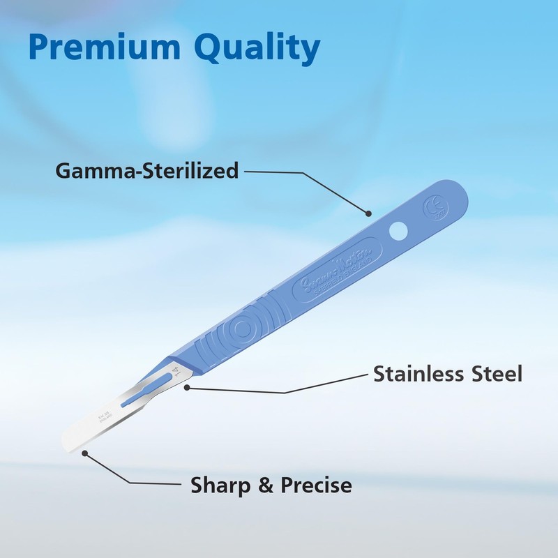 Swann Morton #14 Disposable Surgical Scalpel with Blade 10 Count (Pack of 1) gallery