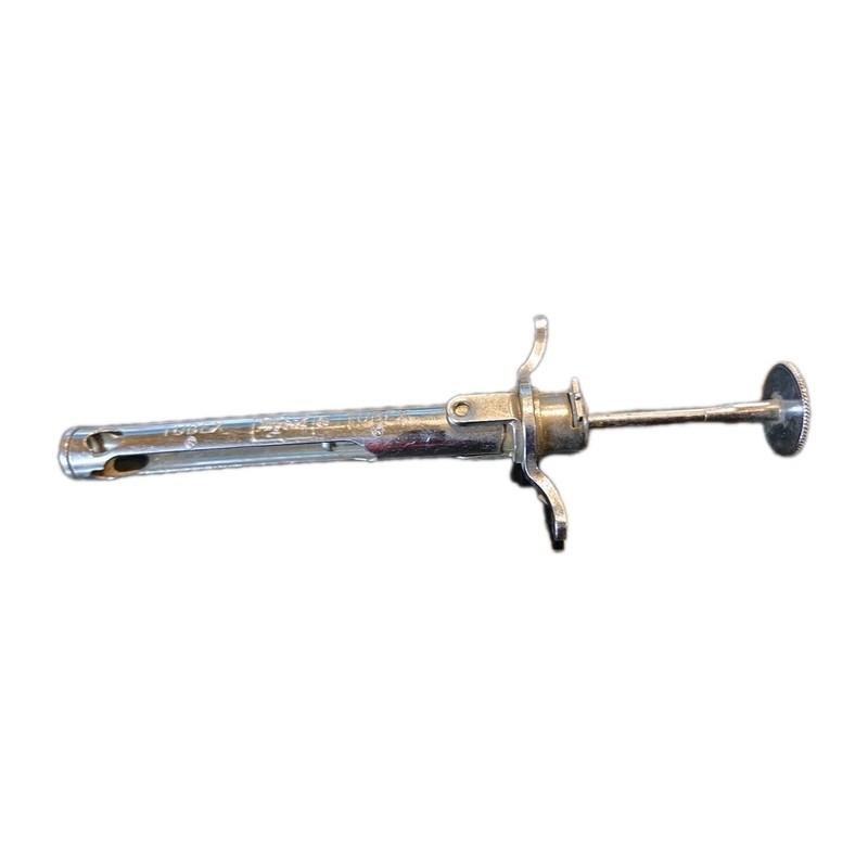 Stainless Steel Hypodermic Medical Surgical Syringe Vintage WYETH Tubex 1950s gallery