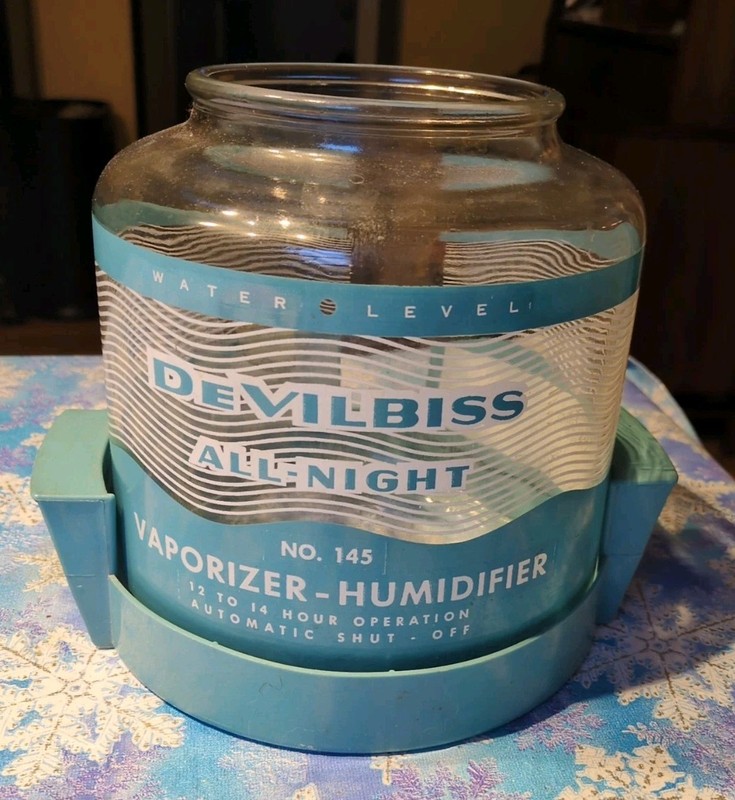 Vintage DeVilbiss No. 145 Vaporizer Humidifier Replacement Glass Jar Tank Bowl