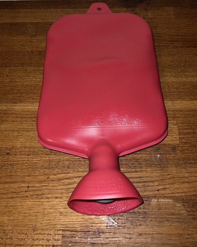 Vintage Pink Rubber Hot Water Bottle Heating Pad w/ Plastic Stopper