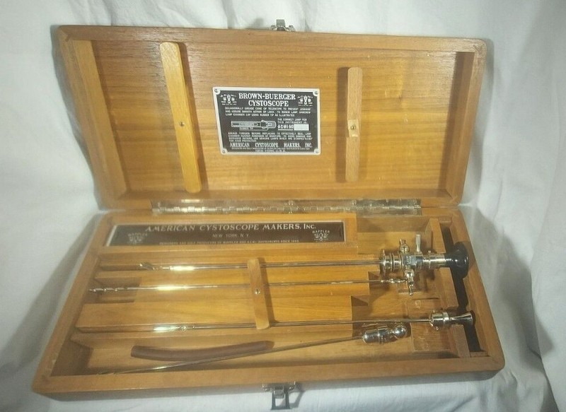 Antique Brown-Buerger Cystocope Not for use For Collectible Only in Wooden Box