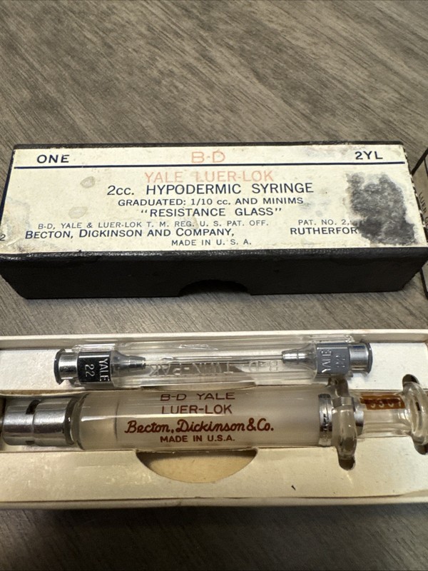 Vintage Glass Syringe Original Package / Becton Dickinson And Co/ 1960's. All 3 gallery