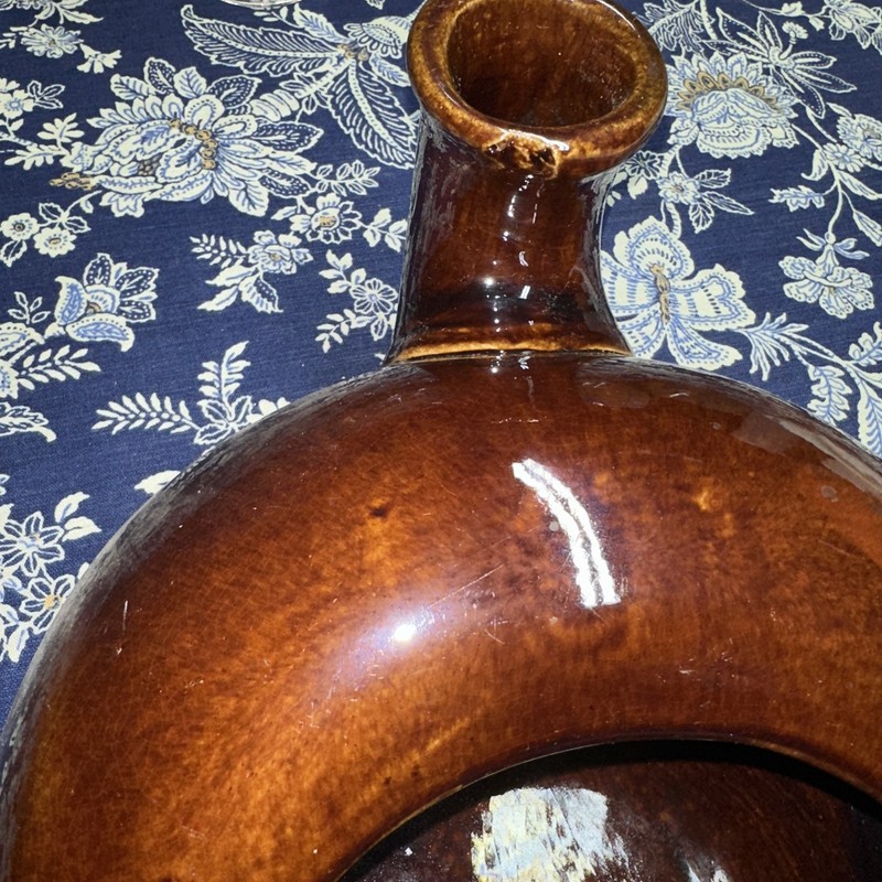 Vintage Brown Glazed Ceramic Urinal Male Urinal Bedpan Jug Medical Chamber Pot gallery