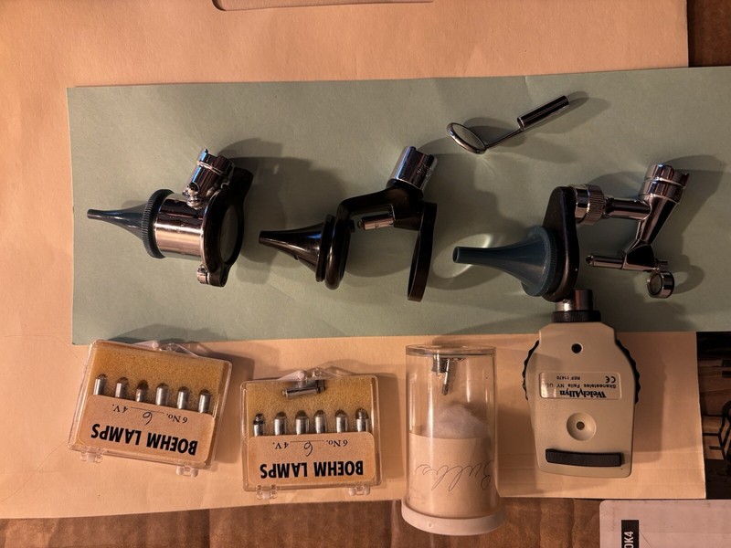 Vintage Welch Allyn Set with Othalmoscope Otoscope