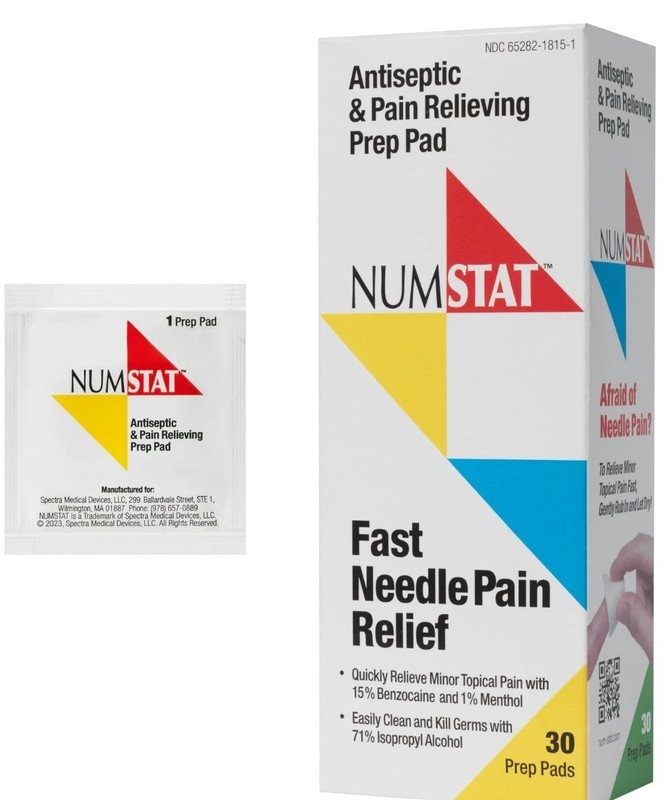 Antiseptic Numbing for Needle Pain , 2-In-1 Formula with Benzocaine, Isopropyl