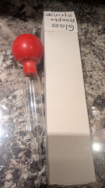 Vintage Glass Syringe ,Bulb Mercer Glass Work 7/55 gallery