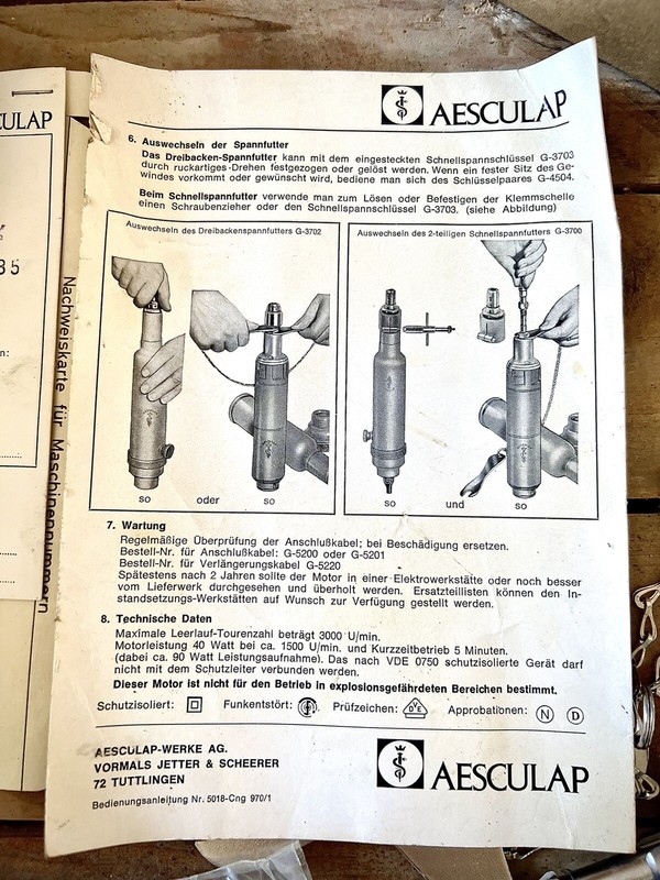 AESCULAP Bone Drill Motor medical Instrument 1960’s gallery