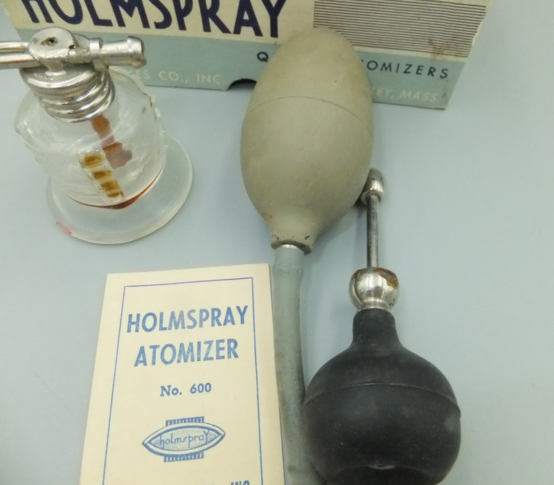 Holmspray Throat Nasal Atomizer 600 Vintage 2 Attachments Orig Box Booklet Vtg gallery