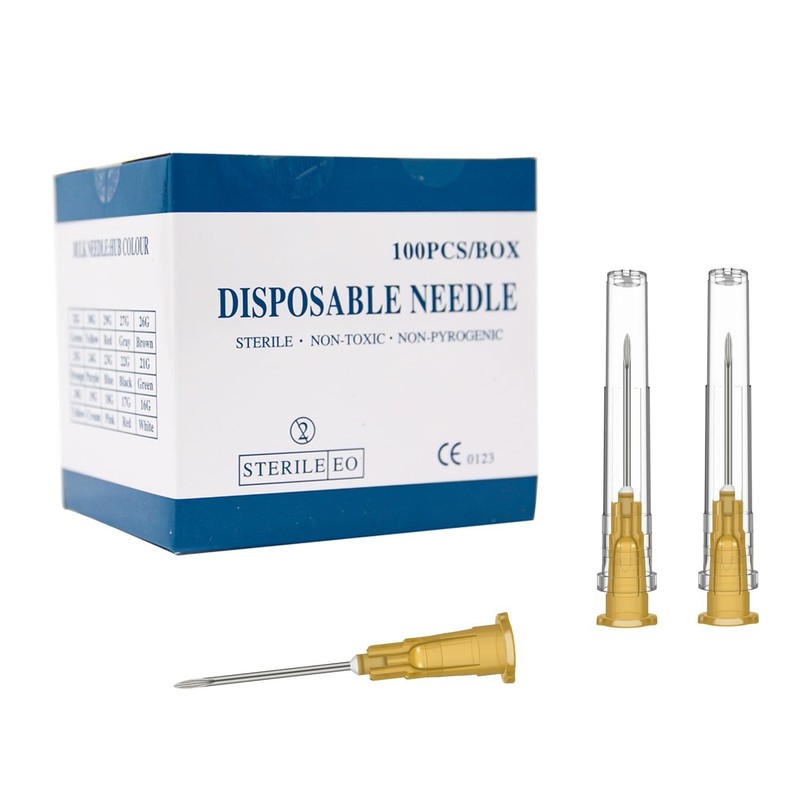 25 Gauge 1 Inch Needle,100 PCS Luer Lock Industrial Dispensing 25Ga-1 inch