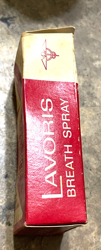 RARE RETRO VINTAGE NEW LAVORIS BREATH SPRAY IN ORIGINAL BOX MOUTHWASH 0.6 FL. OZ gallery