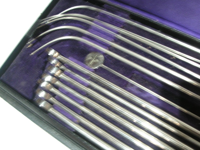 OLD, 1800'S SURGICAL, GYNECOLOGICAL SET, URETHRA PROBE RODS, MAW, LONDON gallery