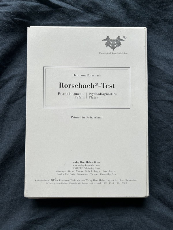 Rorschach Test Plates Psychodiagnostics (10) Inkblot Ink Plates Cards Psychology