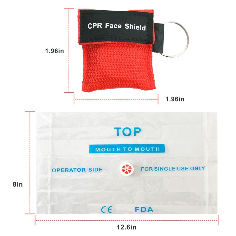 50 Packs CPR Pocket Mask, Face Shield for Keychain, One-Way CPR... gallery