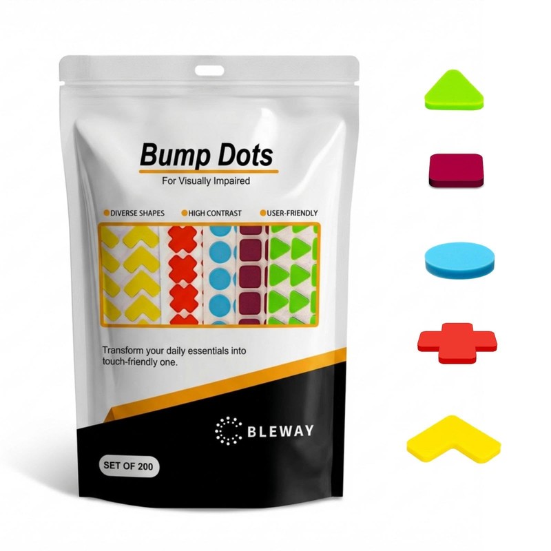 Bump Dots for Visually Impaired 200 Pcs Combo Pack(Yellow&Red&Blue&Purple&Gre... gallery