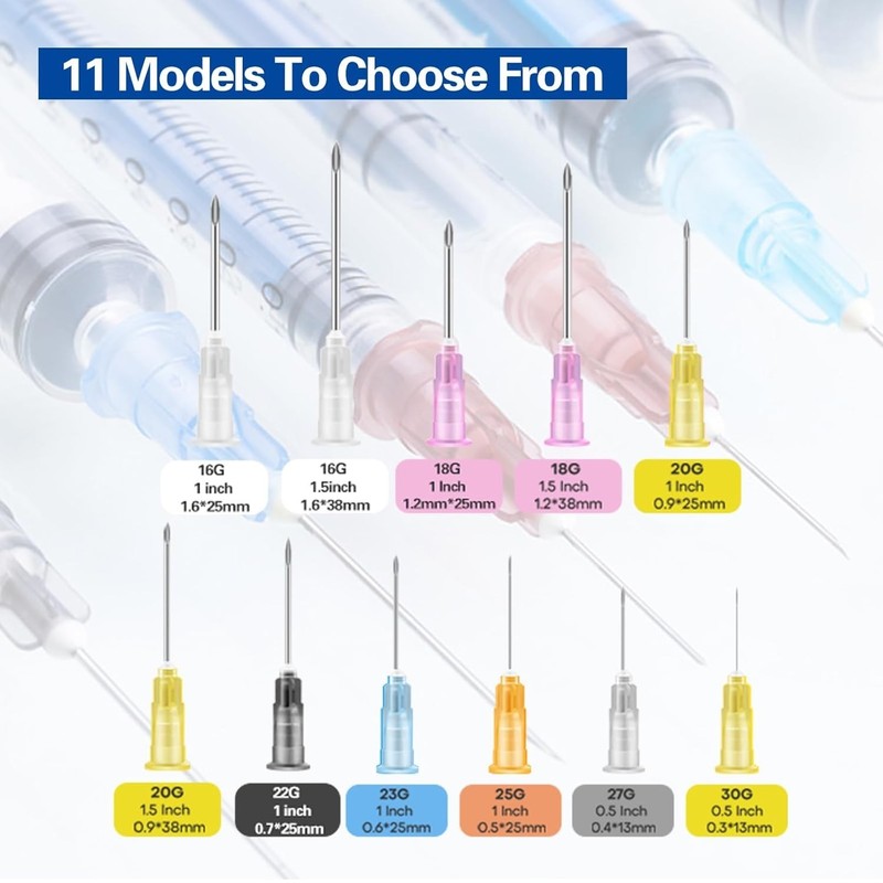 100 Pcs 22G 1 Inch Disposable Needle, Luer Lock Individual Package 22G-1 gallery