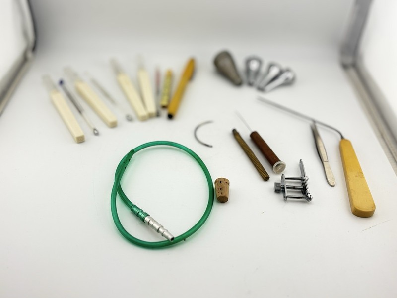 Vintage Medical Lab Instrument Lot Syringes Tips Tools Mixed Medical Lot