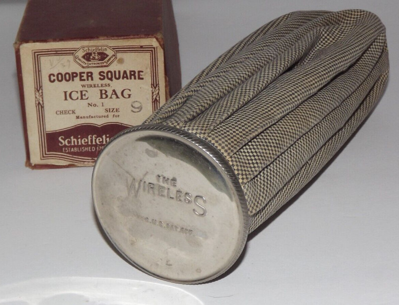 Vintage Schieffelin & Co. Cooper Square Wireless Ice Bag Houndstooth Pattern