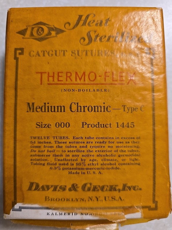 Vtg Catgut Sutures Vac Seal Glass PER VIAL TypeC Size000 Med Chromic ThermoFlex gallery