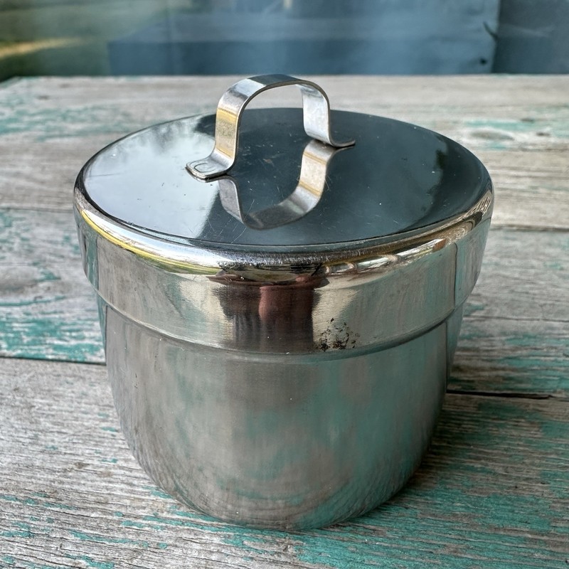 Vintage VOLLRATH Medical Surgical Canister Lidded 3 Inch Stainless Steel USA