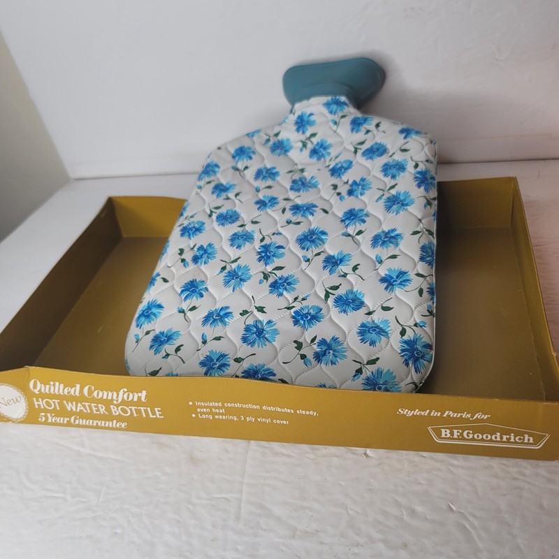 B.F. GOODRICH Quilted Comfort Hot Water Bottle Blue Prop Movie Show Play Vintage