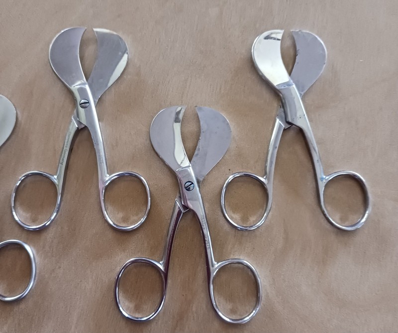 Vintage Collectible Antique Obstetric Gynecology Umbilical Cord Scissors 5 Pcs gallery