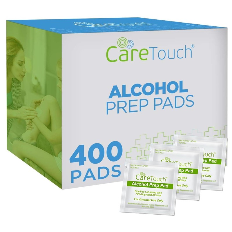 Care Touch Alcohol Wipes Individually Wrapped – 400 Count (Pack of 1), White