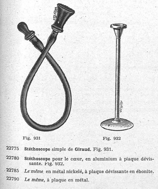 A French Aluminum and ebonite heart stethoscope, circa 1920 gallery