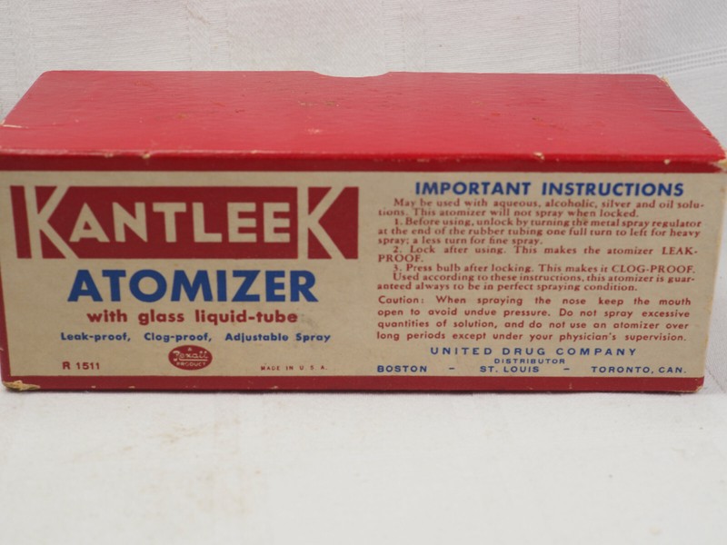 VINTAGE Dental Kantleek Atomizer R-1511 Glass liquid tube original box gallery