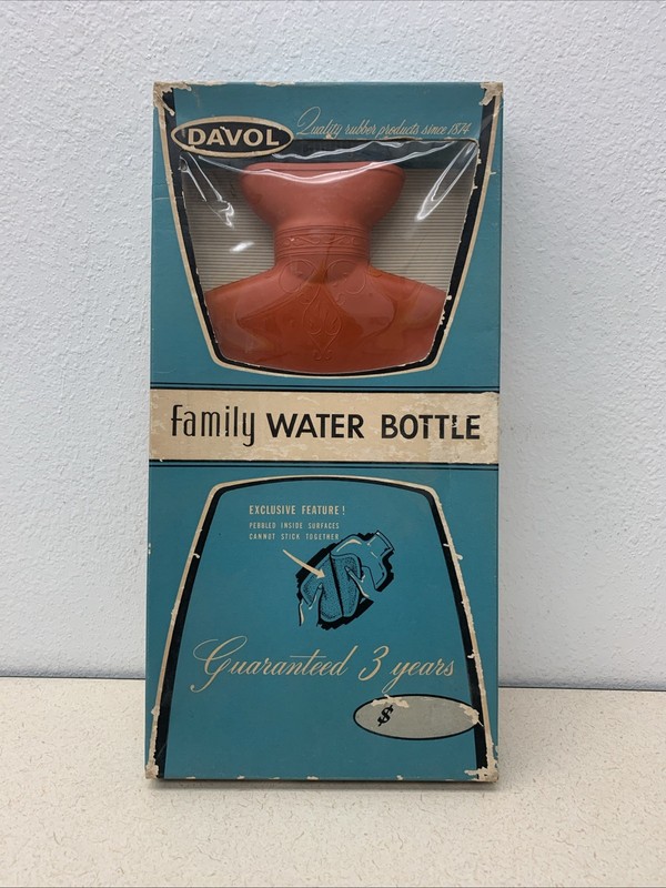 Vintage Hot Water Bottle Davol Family 2 Quart Original Box 1950’s Women health