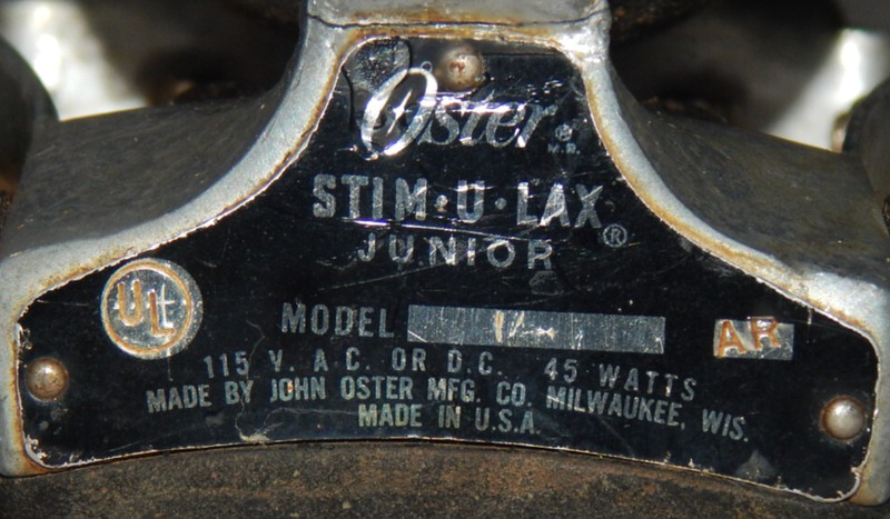 Oster Stim-U-Lax Junior Massager Model 1 AR 45 Watts Watch it Work on YouTube gallery