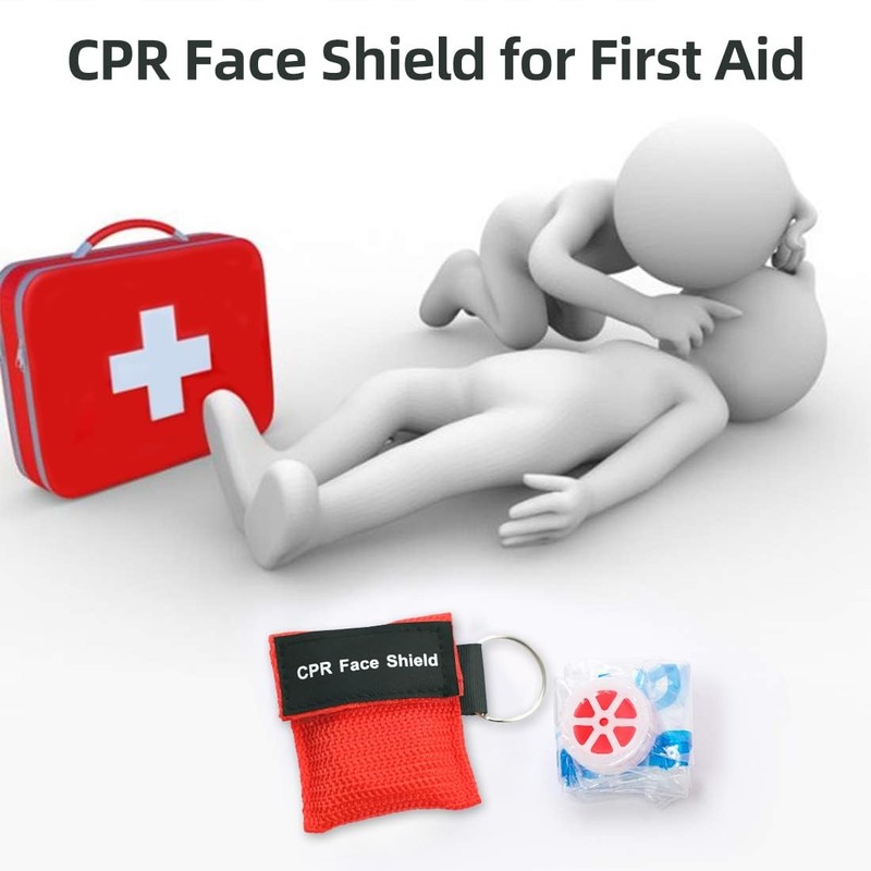 50 Packs CPR Pocket Mask, Face Shield for Keychain, One-Way CPR... gallery