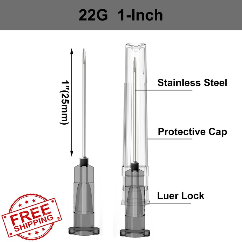 Boobysuu 22 Gauge 1 inch Needles 100 Pcs gallery