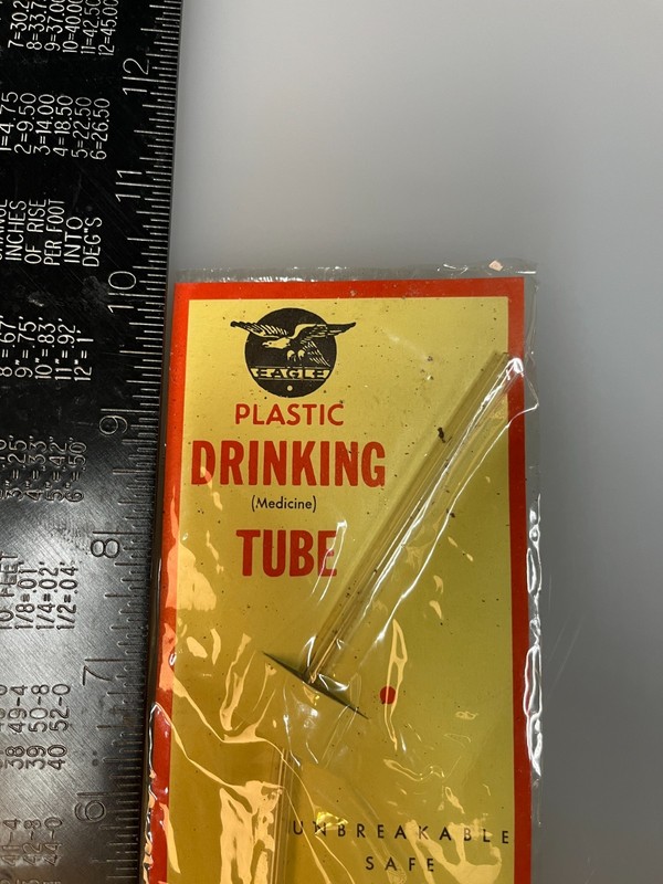 Vintage Hospital Plastic Drinking Tube NOS Eagle Pharmacy Medical RARE