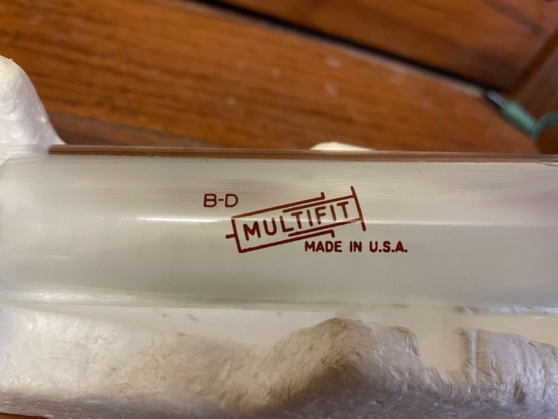 Vintage B-D Multifit 50cc Glass Syringe Made In U.S.A. gallery