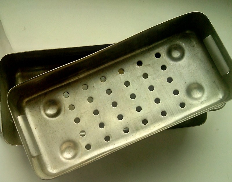 Vintage Soviet Russian medical Sterilizing box 1960s , syringe container