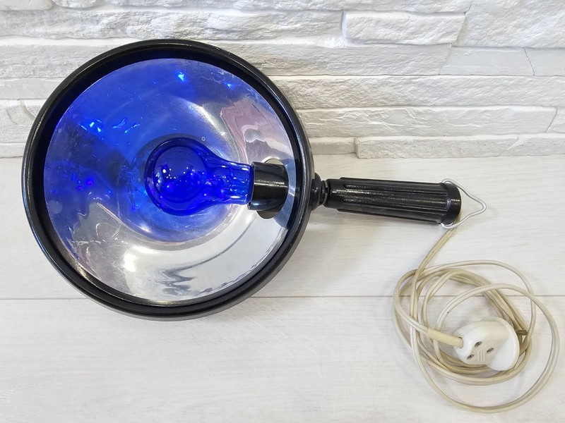 Vintage Soviet USSR Medical Infrared Reflector Lamp Minin Blue Light Therapy gallery