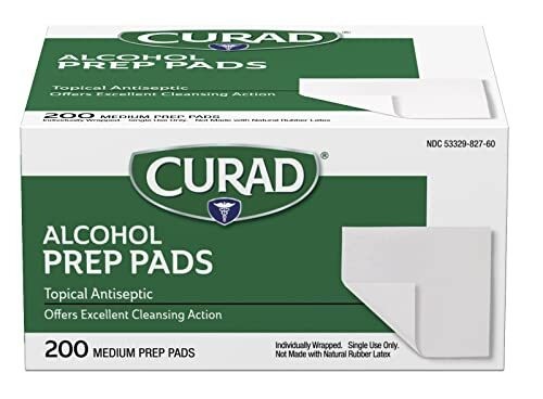 Curad Alcohol Disinfectant Prep Pads 200 Count (Pack of 1) CUR45581RBI