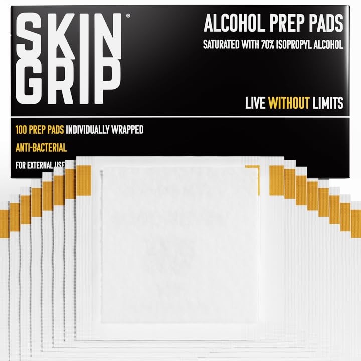 Alcohol Prep Pads – 100 Count of Individually Wrapped Wipes, Saturated with 7…