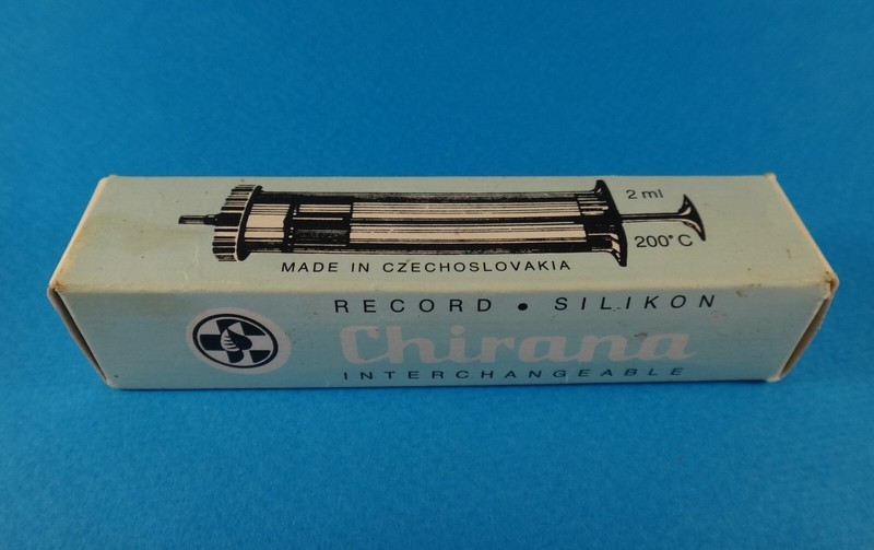 Vintage Glass Syringe Luer 2ml Interchangeable Chirana Czechoslovakia in Box gallery