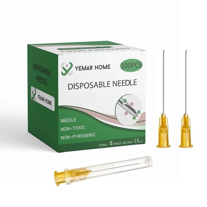 25G 1.5 Inch Needle, 25 Gauge Needles 1.5 Inch, Hypodermic Needles，（100Pack）25G